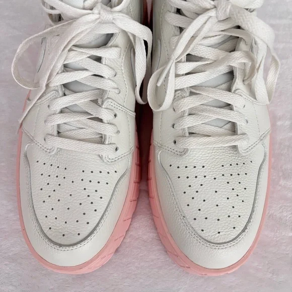 NIKE AIR JORDAN 1 Brooklyn White & Pink Sneaker Boot--NEW--12 - Picture 5 of 14